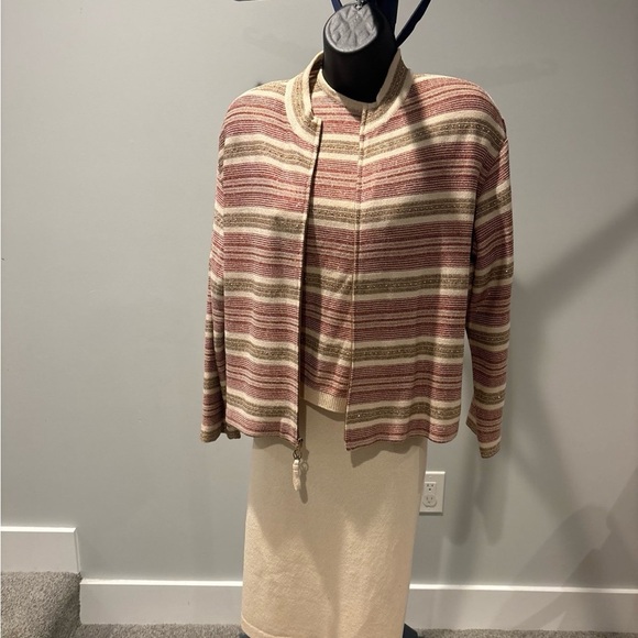 Vintage St. John sport stripped 3 piece skirt outfit skirt size 8 and top size s